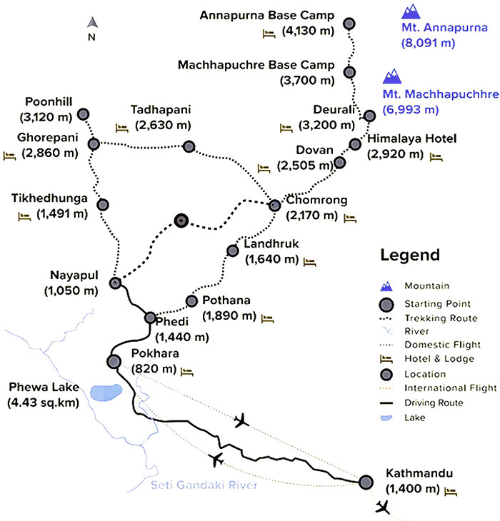 Annapurna Base Camp Trek Map